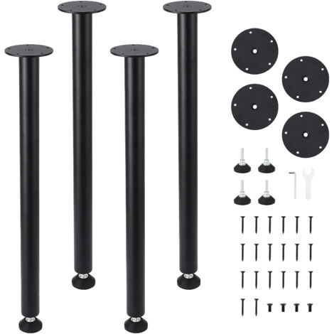 71cm hohe Möbelbeine 4er Set Ausführung Rund Schwarz Tischbeine Metall