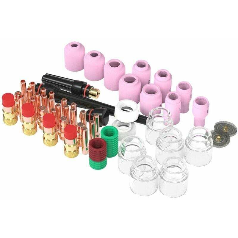 71Pcs Stubby Gas Lentille Coupe en Verre Joints Toriques Pinces Kit de Buses de Gaz pour WP-17/18/26 Torche de Soudage TIG, 71Pcs