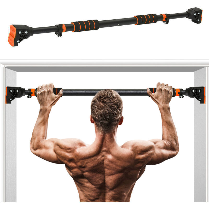 72-110cm Barre de traction réglable Pull-Ups équipement de gymnastique d'exercice en acier (orange)