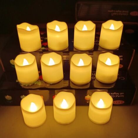 72 flackernde, flammenlose LED-Teelichter, batteriebetrieben, elektrische Teelichter, kleine Kerzen für Geburtstag, Hochzeit, Halloween und Weihnachtsdekoration