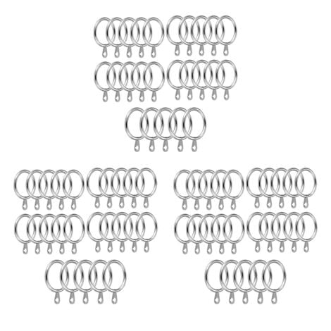 72 Pack Metal Curtain Rings, 30mm Inner Diameter Eyelets for Curtain Rods and Draperies, Silver