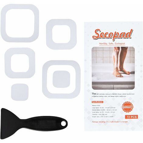 Secopad Anti Slip Shower Stickers 24 PCS Safety Bathtub Strips Adhesive  Decals with Premium Scraper – Secopad