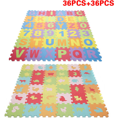 GOLDGE 72PCS Puzzle Tapis Mousse, Tapis de Jeu Très Résistant pour Enfants,  Jeu Tapis de Puzzles pour Bébé, Non Toxique, Alphabets & Chiffres, EVA  Multicolore : : Jeux et Jouets