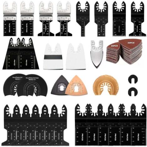 72-Piece Oscillating Tool Accessory Set, Professional Multi-Tool Blade Kit for Cutting Wood/Metal/Plastic, Universal Oscillating Saw Blades for Fein Multimaster, Dremel, Bosch, Makita, Dewalt