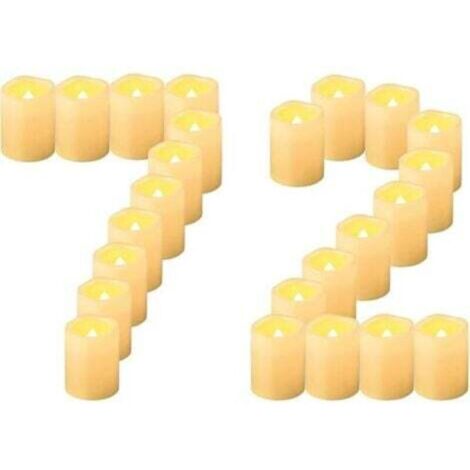 72 Pièces Bougies LED Sans Flamme Vacillante, Alimentées Par Piles Bougies Chauffe-Plat Électriques Sans Flamme Petite Bougie Pour Anniversaire Mariage Halloween Noël Décoration