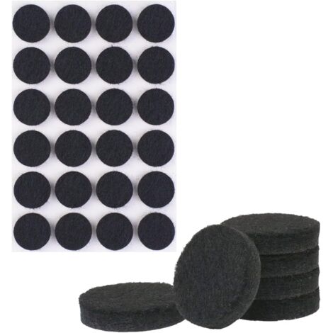 72 Pièces Patins en Feutre, 20mm Noir Auto-adhésifs Protecteur de Sol Tampon Feutre, 5mm D'épaisseur, Patins pour Meubles pour Pieds de Meubles (Rond, 20mm)
