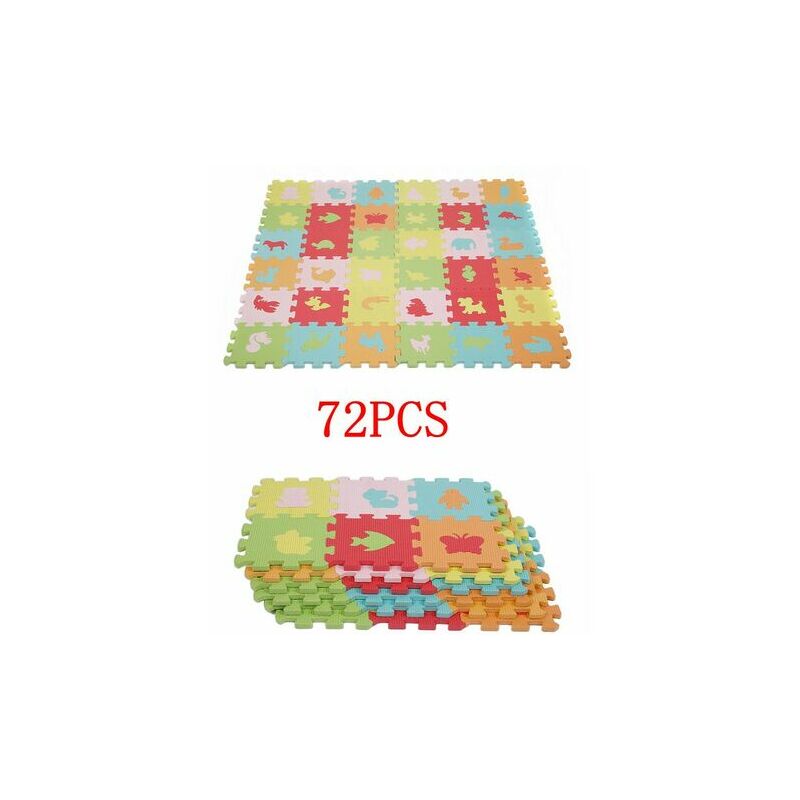 Yzmrbdqc - 72 pièces Puzzle Tapis Dalle Mousse Bébé Non Toxiques Tapis de Sol épais Tapis de Jeu de clôture Enfant 140 140 cm