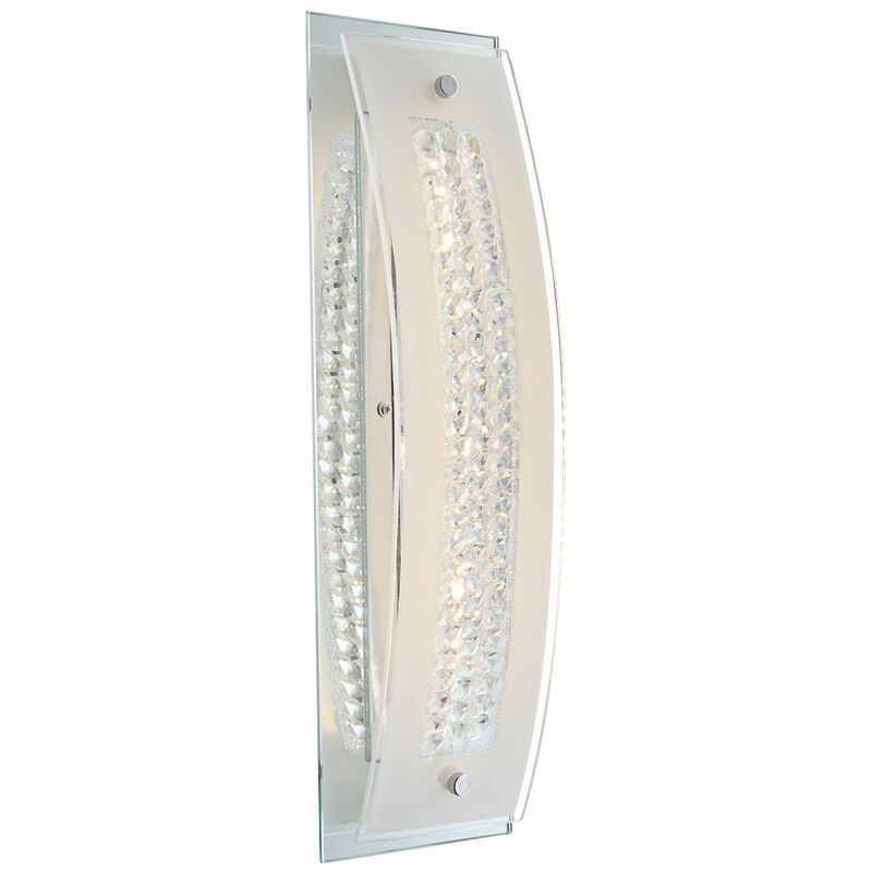 

Lámpara de pared LED de 7,2 vatios con iluminación de cristal cromado satinado para comedor noble Globo 48541-7