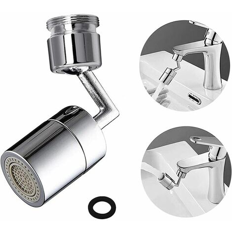 Régulateur de jet - Rallonge de robinet - Perlateurs pour cuisine/salle de  bain - Pommeau pivotant à 360° avec tuyau - Aérateur - Avec adaptateur de