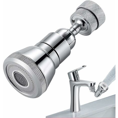 720 Grad schwenkbarer Wasserhahn-Belüfter, Küchenarmaturenkopf, 2 Modi einstellbarer Luftsprudler Wasserhahn Filter Küche Badezimmer Wasserhahn (22mm Innengewinde / 24mm Außengewinde) SOEKAVIA