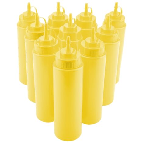 720 ml 10 Stück Kunststoff-Saucenspender für Öl, Essig, Sahne (Gelb)