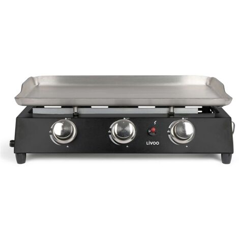 7200 w gas-plancha aus schwarzem metall - Livoo - DOC249