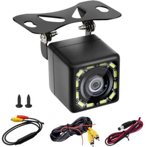 720p 12V Rückfahrkamera, IP68 wasserdicht, 170° Weitwinkel, Nachtsicht, 12 LEDs, für PKW, SUV, LKW, Wohnmobil, Pickup, Anhänger