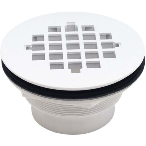 72104204 White Plastic Flexible Shower Floor Drain with ABS Chrome Cover for Bathroom MUMU