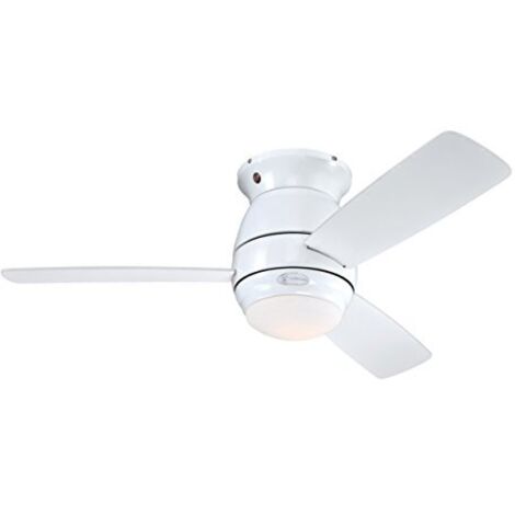 72180 Ventilatore da soffitto bianco per interni da 112 cm Halley, kit di luce con vetro smerigliato opale