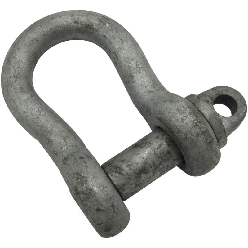 Securefix Direct - 8.5 Ton Galvanised Large Bow Shackle With Screw Pin - BS3032 7250KG Lifting Towing Tested