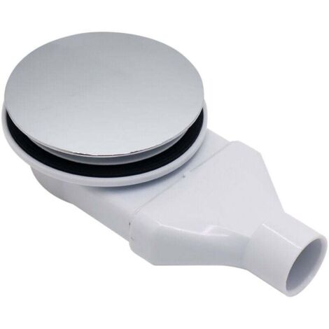 726167001 Desagüe de ducha flexible de plástico blanco con cubierta cromada ABS para baño