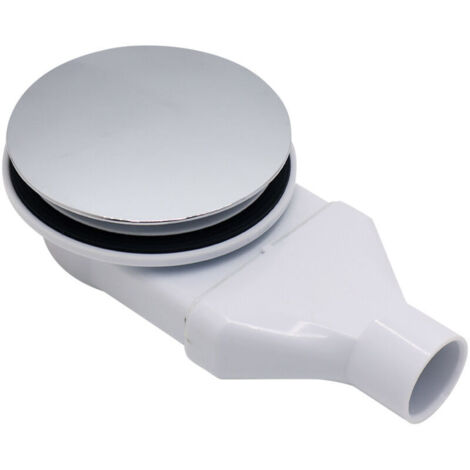 726167001 Desagüe de ducha flexible de plástico blanco con cubierta cromada ABS para baño