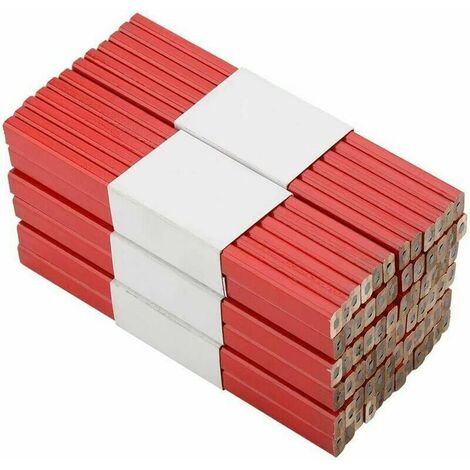 72er Set Zimmermannsbleistifte, Zimmermannsbleistifte, Zimmermannsbleistift, 17,5 x 1,3 x 0,7 cm, rot GrooFoo