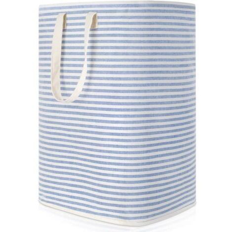 72L Foldable Waterproof Fabric Dirty Laundry Basket with Large Capacity, Blue