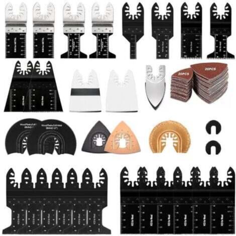 72Pcs Accessoires pour Outils Oscillants,Professional Lame Outil Multifonction Kits coupe bois/métal/plastique,Lame de Scie Oscillante Universelles pour Fein Multimaster,Dremel,Bosch,Makita,Dewalt
