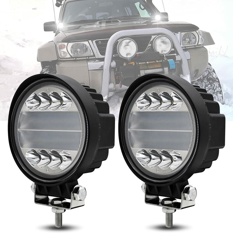 72W Phare de Travail,7200lm Lampe de travail à led de 4.5 pouces, Projecteur à led Projecteur à led Feux de brouillard à led Hors route Convient au