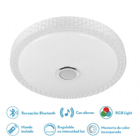 72w zaid deckenlampe 3000-4000-6500k rgb weiss/transp buetooth 10x50x50 cm remote,reg.int.memory.speaker 5760lm