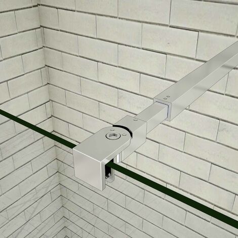 730-1200mm(rund & einstellbar) Haltestange für Duschwand Stabilisator für Glasstärke 8/10mm