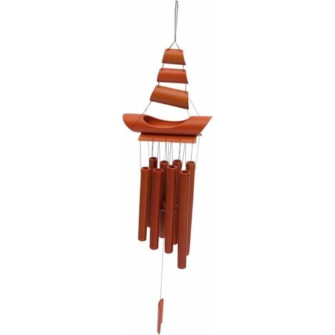 Carillon éolien en bambou style tuyau de casserole coco suspendu jardin carillon  éolien commerce équitable mobile design naturel ou brûlé 35 cm -  Canada