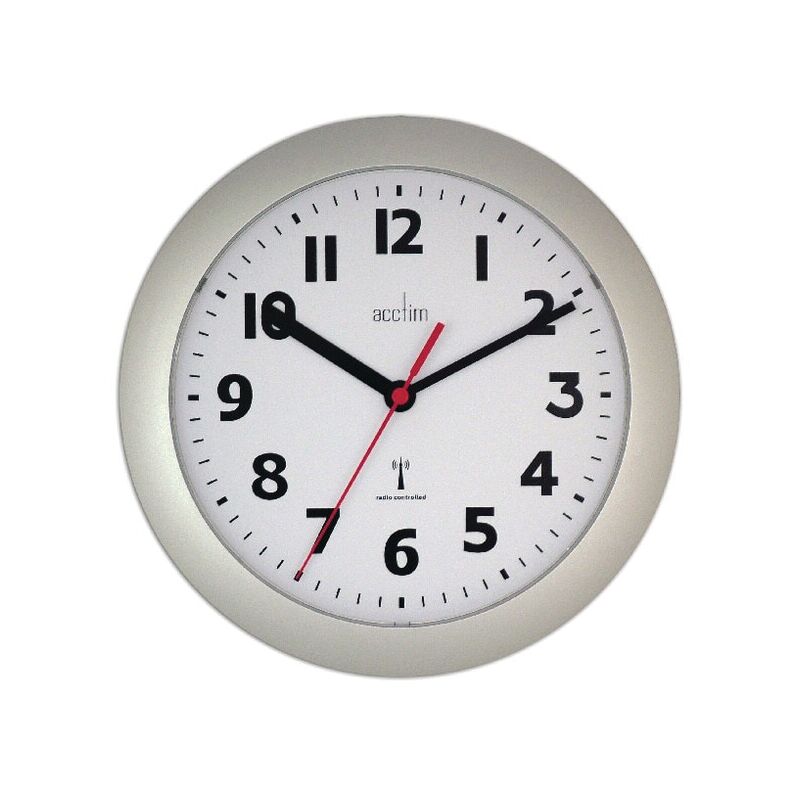 Image of 74317 Parona rc Wall Clock Silver - Silver - Acctim