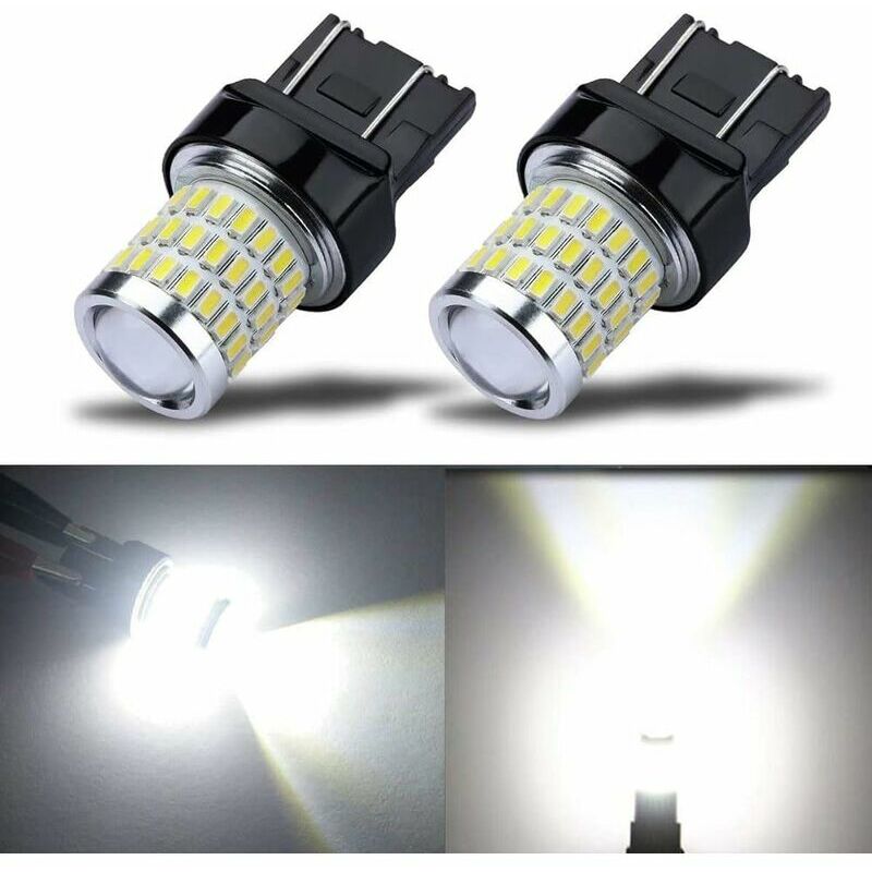 7443 7440 T20 W21/5W Ampoules LED Super Lumineuses,12V 24V Blanc Xénon, pour Clignotant Inverse Frein Queue Stop Parking RV Lumières (Lot de 2)