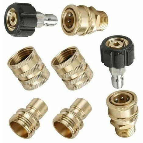 744UI0-SENRISE Lot de 8 adaptateurs de nettoyeur haute pression M22 14 mm pour raccord de tuyau d'arrosage à dégagement rapide