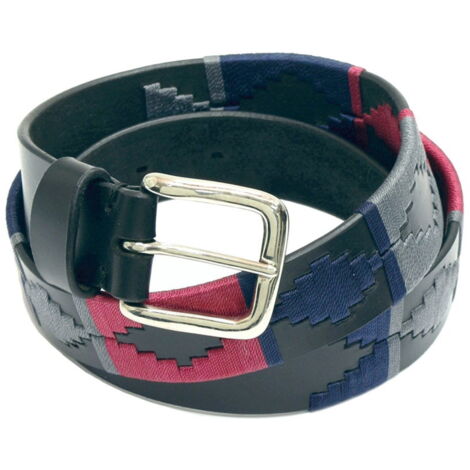 75 cm, Nero: Cintura da equitazione in cuoio Cover in pelle nera con riporti colorati alta 34 mm