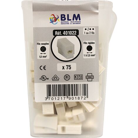 75 connecteurs luminaire 1x1,5 - 2x2,5