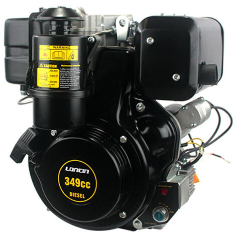 7,5 HP LONCIN D350FC Motore Diesel Albero Cilindrico 25,4 mm Avv. ELETTRICO
