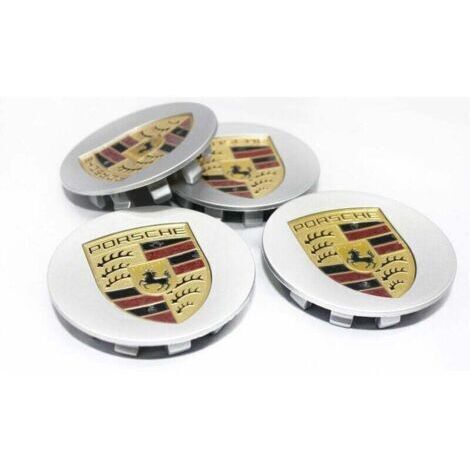 75 mm 4-pack Porsche silver wheel cover (single)