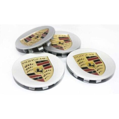 75 mm 4-pack Porsche silver wheel cover (single)