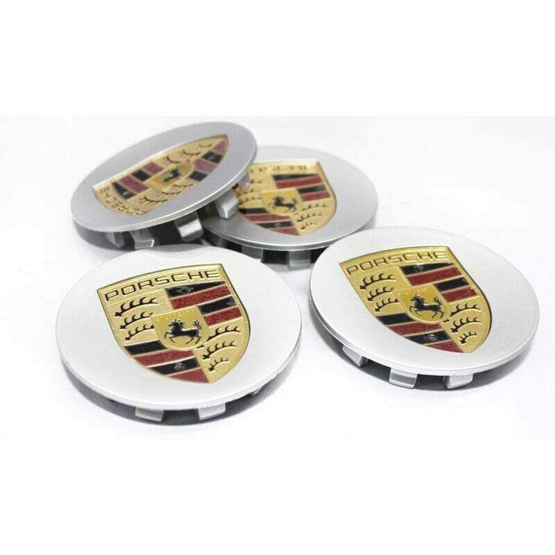 Image of Debuns - 75 mm 4er-Pack Porsche Silber Radkappen (einzeln) ..
