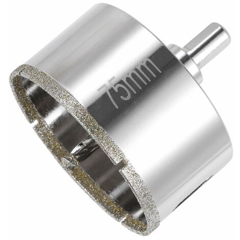 75 mm Diamant-Lochsäge, Diamantbohrer mit Mittelführungsbohrer, Fliesenlochsäge mit Diamant-Oberflächenbeschichtung zum Schneiden von Glas, Fliesen, Keramik, Marmor, Kalkstein