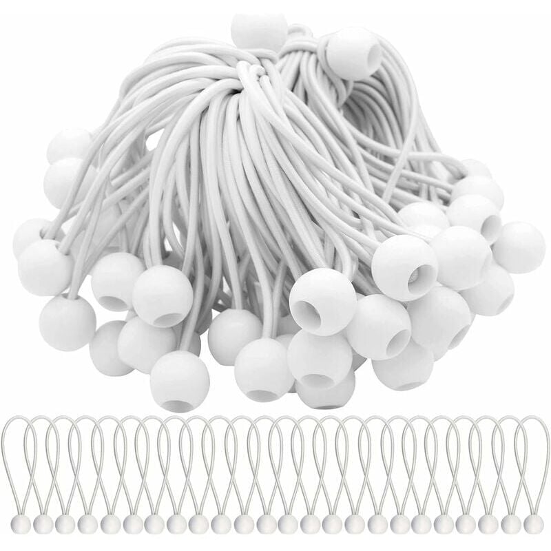 75 Pcs Tendeur Elastique Boule, Tendeurs Elastique avec Boule Lots, Corde Elastique pour Bache, Tentes, Bâches, Affiches, Camping, Tendeur en