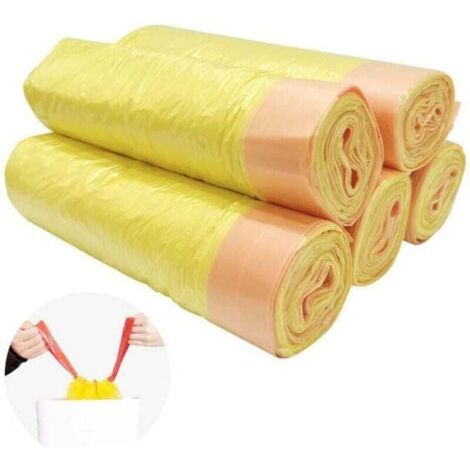 75 Sacs Poubelles 20L avec Cordon de Serrage Sac Poubelle Épaississant pour Maison Bureau 45x50cm