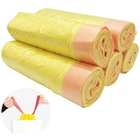 SHINING HOUSE 75 Sacs Poubelles 20L avec Cordon de Serrage Sac Poubelle Épaississant pour Maison Bureau 45x50cm