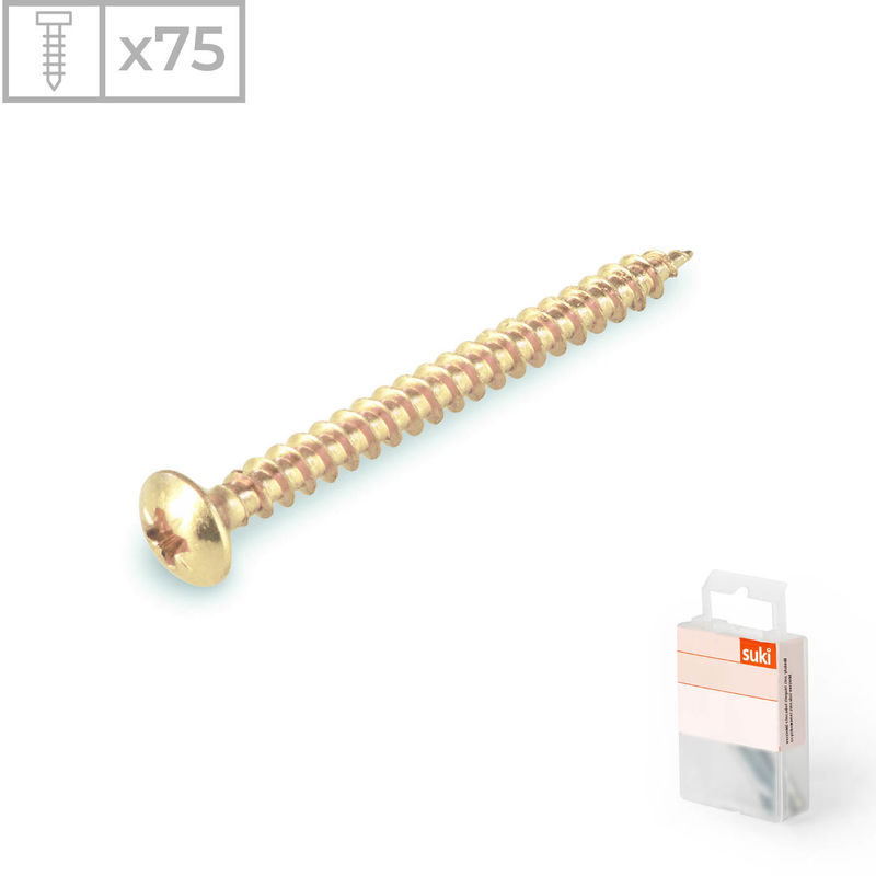 

75 Tornillos para madera con cabeza gota fabricado en acero zincado, medidas 3,0x16mm