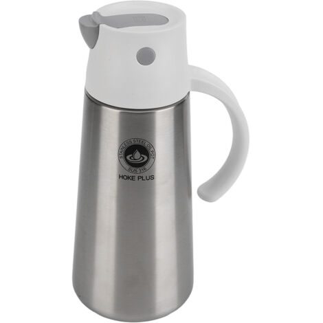 750-ml-Ölkanne aus Edelstahl mit automatischem Ausgießer, lichtundurchlässiger, oxidationsbeständiger Behälter für die Küche, weiße Farbe