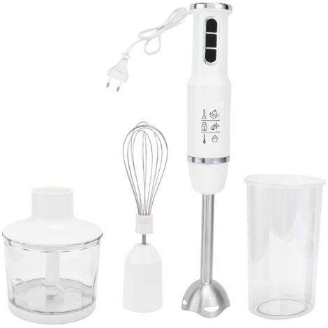 750-W-Multifunktionsmixer, 3 Geschwindigkeitsstufen, elektrischer Mixer mit Schneebesen und Messer, 220-V-Netzteil, Weiß