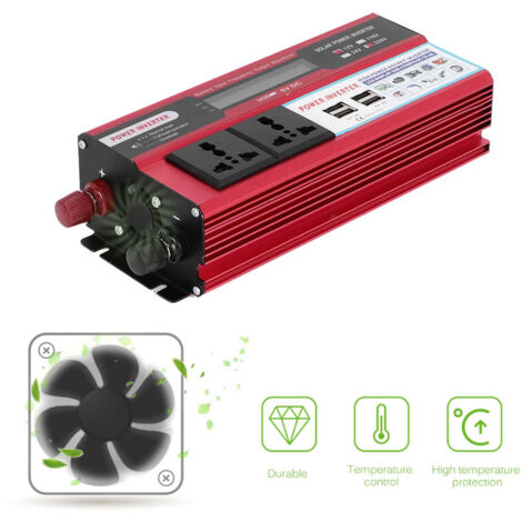750-W-Solarwechselrichter für Autos mit Digitalanzeige und 4 USB-Anschlüssen