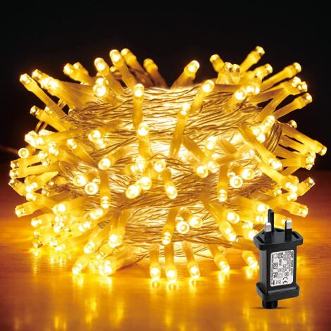 750 Warm White LEDs Multifunction Timer Clear Cable Outdoor String Fairy Lights 75M