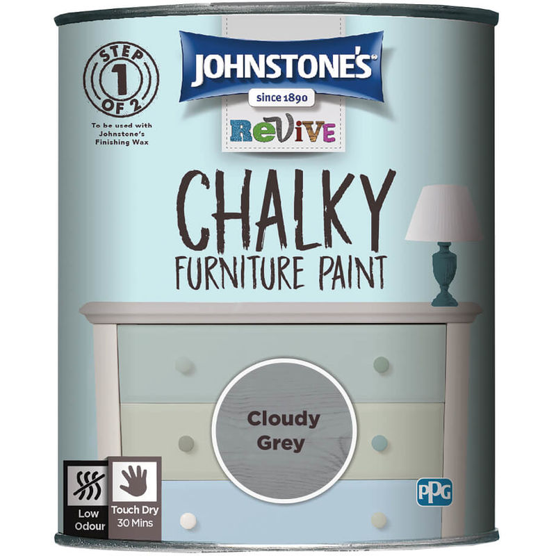 750ml Johnstones Revive Chalky Paint Cloudy Grey