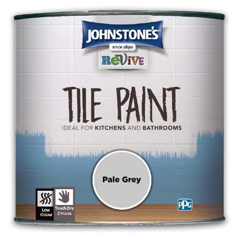 Johnstone's - Johnstones Revive Tile Paint for Kitchens & Bathrooms - Pale Grey - 750ml - Pale Grey