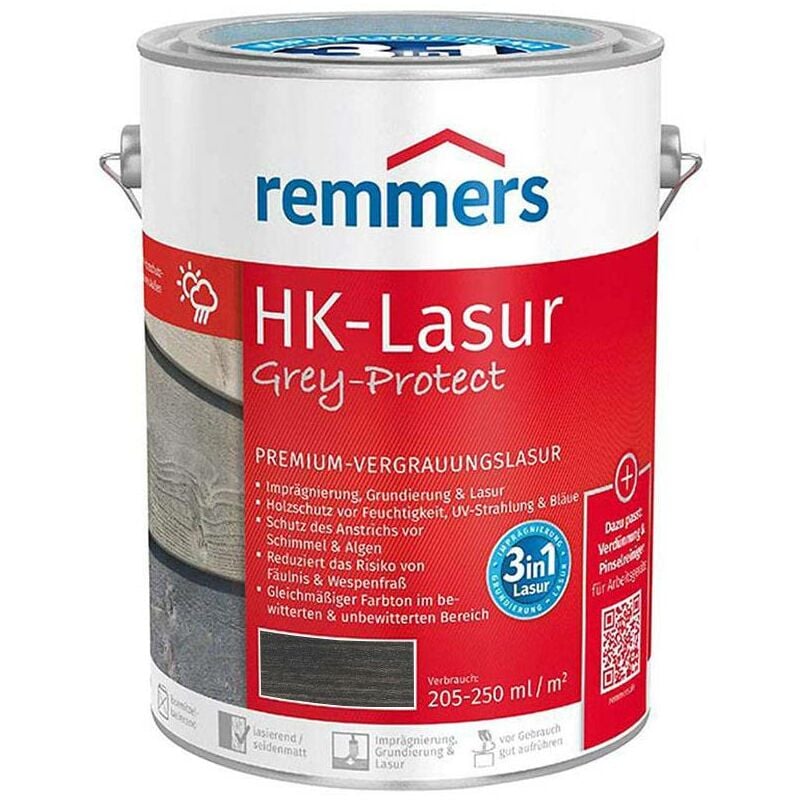 HK-Lasur Grey-Protect 5,0L anthrazitgrau - size please select - color Anthrazitgrau - Anthrazitgrau - Remmers